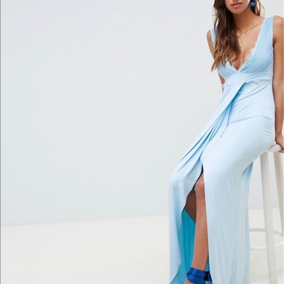 Baby Blue Maxi Evening Dress - Picture 4 of 4